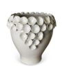 VASO CERÂMICA DECORATIVO COM CONCHAS BRANCO 31x30