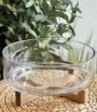 SALADEIRA VIDRO BOR BASE ACÁCIA 28CM